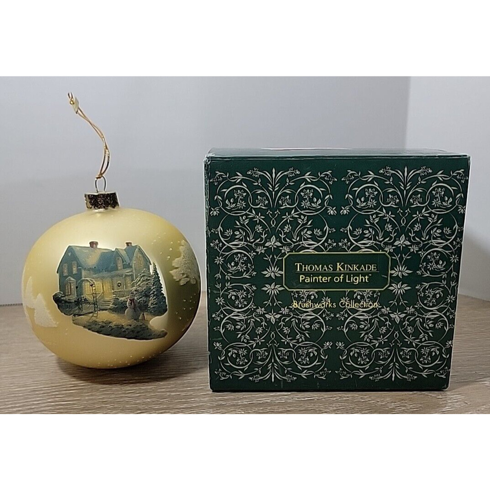 Christmas Ornament THOMAS KINKADE Glass BLESSINGS OF CHRISTMAS 4", WITH BOX